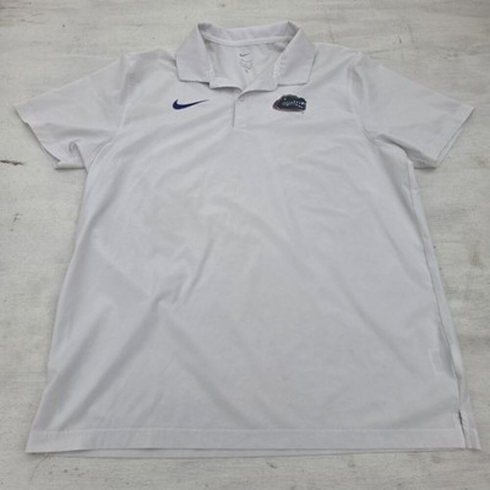 Nike Florida Gators UF White Dri Fit Polo Shirt Mens XL Short Sleeve NCAA READ